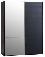 Kledingkast TARP 151 x 201 Jysk (zwart met spiegels), Huis en Inrichting, Kasten | Kledingkasten, Gebruikt, 50 tot 75 cm, Ophalen