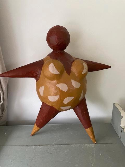 Beeld papier mache. Dikke volle dame in badpak. Curacao., Antiek en Kunst, Kunst | Overige Kunst, Ophalen