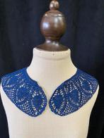 Blauw gehaakt kraagje, voor en achterzijde draagbaar, Ophalen of Verzenden