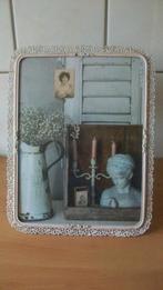 Lijstje met brocante afbeelding, Minder dan 50 cm, Ophalen of Verzenden, Minder dan 50 cm, Print