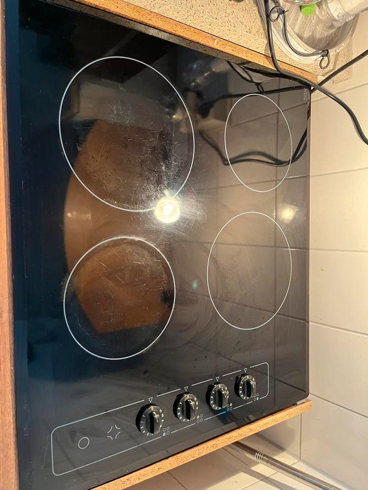 Keramische kookplaat en elektrische oven, Witgoed en Apparatuur, Kookplaten, Zo goed als nieuw, Inbouw, Keramisch, 4 kookzones