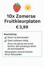 10x Zomerse Fruitkleurplaten – Kleurplezier voor iedereen!, Ophalen, Nieuw