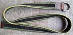 Gekleurde riem ceintuur stof en leer met dubbele D-sluiting, Overige kleuren, Echt leder, Zo goed als nieuw, Riem of Ceintuur