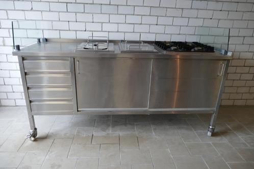 RVS Buitenkeuken – 220x80x100 cm – z.g.a.n., Tuin en Terras, Buitenkeukens, Nieuw, Gas, Vrijstaand, Ophalen