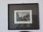 Oud Rotterdamsch Grachtje, gesigneerd Zwerver (pseudoniem), Antiek en Kunst, Kunst | Etsen en Gravures, Ophalen