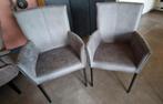 2 eetkamerstoelen, Huis en Inrichting, Stoelen, Ophalen, Twee, Zo goed als nieuw, Metaal