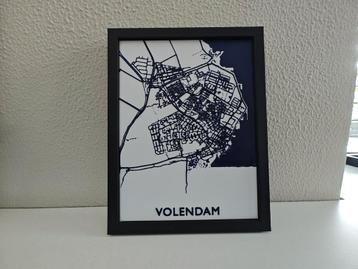 Volendam Stadsplattegrond in Lijst – 3D Geprint  beschikbaar voor biedingen