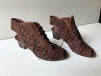Bruin Leren Lorenzo Luciano  schoenen maat 38, Lorenzo Luciano, Bruin, Ophalen of Verzenden, Zo goed als nieuw