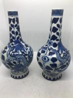 2 chinees porselein vaasjes met draken decor Qing dynastie, Ophalen of Verzenden