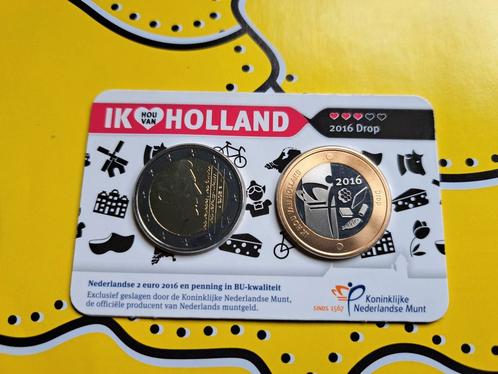 2 euro + Penning Hou van Holland 2016 Drop coincard, Postzegels en Munten, Munten | Nederland, Euro's, Ophalen of Verzenden