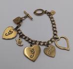 Guess Jeans armband gouden kleur hart bedels, Overige materialen, Gebruikt, Ophalen of Verzenden, Met bedels of kralen