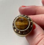 Vintage goudkleur tijgeroog rhinestones strass ring costume, Sieraden, Tassen en Uiterlijk, Antieke sieraden, Ophalen of Verzenden