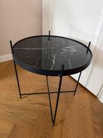 Zuiver Bijzettafel Zwart Marmerlook, Ophalen, Minder dan 45 cm, Minder dan 55 cm, Rond
