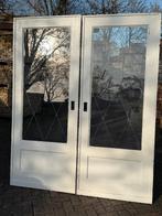 Set schuif / en-suite deuren met geëtst glas 212x176cm.