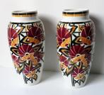 SET VAZEN MET JARDINIÈRE ART DÉCO, Overige kleuren, Aardewerk of Porselein, Ophalen of Verzenden, Zo goed als nieuw