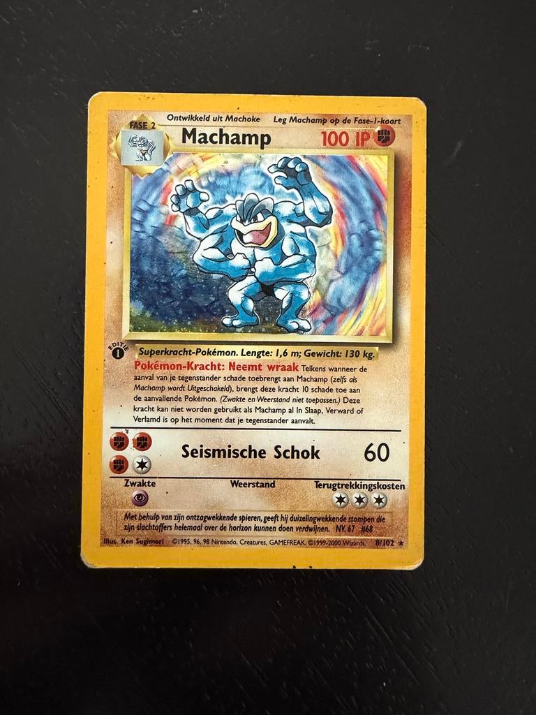 Pokémon Machamp 8/102 - Base Set, Hobby en Vrije tijd, Verzamelkaartspellen | Pokémon, Ophalen of Verzenden, Gebruikt, Losse kaart