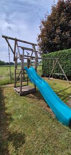Speeltoestel; huisje + glijbaan + touw + schommels, Ophalen, Zo goed als nieuw, Schommel