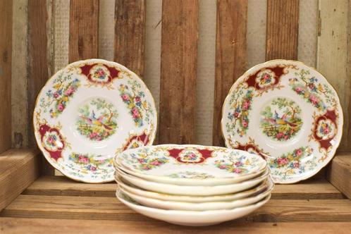 7 stuks Coalport porseleinen schoteltjes 45646, Huis en Inrichting, Keuken | Servies, Gebruikt, Kop(pen) en/of Schotel(s), Overige stijlen