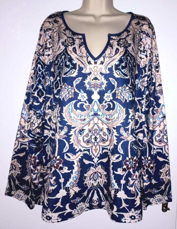 Tuniek maat 4XL (52), Kleding | Dames, Grote Maten, Zo goed als nieuw, Blouse of Tuniek, Blauw, Ophalen of Verzenden