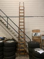Houten ladder, 7-8 meter, stevig!, Doe-het-zelf en Verbouw, Ladders en Trappen, Gebruikt, ., Ophalen of Verzenden, Ladder