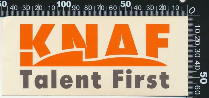 Sticker: KNAF - Talent First, Verzamelen, Stickers, Zo goed als nieuw, Auto of Motor, Ophalen of Verzenden