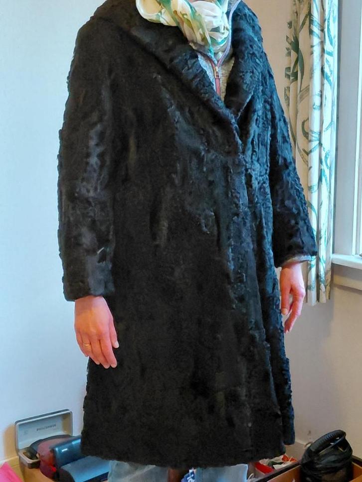 Persianer Bontjas Vintage Grote maat, Kleding | Dames, Jassen | Winter, Zo goed als nieuw, Maat 42/44 (L), Zwart, Ophalen