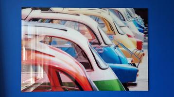 Glazen wand decoratie met klassieke autos beschikbaar voor biedingen