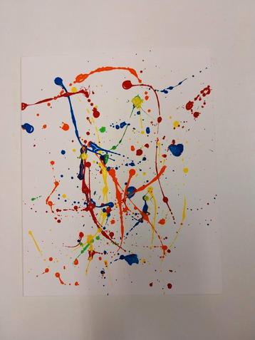 Schilderij met verfspetters beschikbaar voor biedingen
