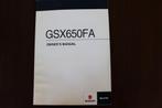 Suzuki GSX650 FA 2010 motorcycle owner's manual GSX 650 FA, Ophalen of Verzenden, Suzuki