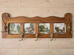 Eikenhouten kapstok (donkerbruin) - Nog erg mooi - Vintage, Wandkapstok, Gebruikt, Ophalen of Verzenden, Minder dan 100 cm