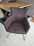 Mooie bruine stoelen met armleuningen, Gebruikt, Bruin, Ophalen of Verzenden, Metaal