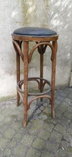 Nostalgische bar - kruk - barkruk bamboe + messing voetrand, Gebruikt, 60 tot 90 cm, Ophalen of Verzenden, 1 kruk