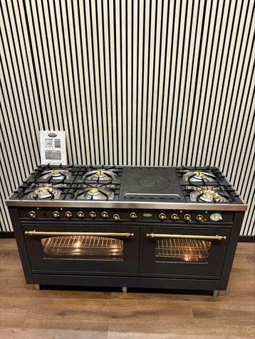 Luxe Boretti 7 pits met coupe de feu antraciet/messing 150cm beschikbaar voor biedingen