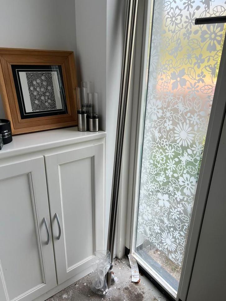 Roede metaal voor gordijnen incl. Beugels, Huis en Inrichting, Stoffering | Gordijnen en Lamellen, Gebruikt, 200 cm of meer, Grijs