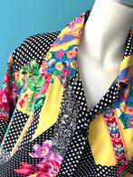 Vintage jaren 80 blouse-jurk meerdere prints maat 48, Kleding | Dames, Vintage, Verzenden, Gedragen, Jurk
