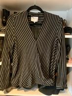 Dante6 zwarte blouse v hals zilver streepje S, Zo goed als nieuw, Maat 36 (S), Zwart, Verzenden