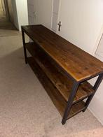 Grenenhouten Sidetable met Metalen Frame, Huis en Inrichting, Tafels | Sidetables, Ophalen of Verzenden, Zo goed als nieuw, 150 tot 200 cm