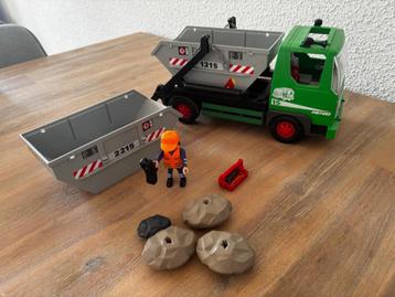 Playmobil Vrachtwagen / Containerdienst – Met Keien beschikbaar voor biedingen