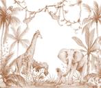 Fotobehang Jungle Dieren Terracotta - 315 x 275 cm, Ophalen of Verzenden, Minder dan 10 m², Wit, Jungle Dieren