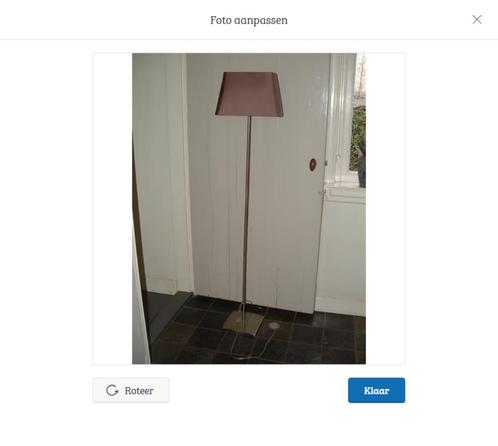 Kenwell trading Staande lamp vloerlamp bruine trapezium kap, Huis en Inrichting, Lampen | Vloerlampen, Gebruikt, 100 tot 150 cm