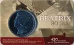 Nederland Beatrix 80 jaar penning 2018 in coincard, Ophalen of Verzenden, Overige materialen, Nederland