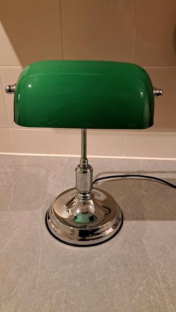 Groene Bureau Lamp - Glas & Chroom beschikbaar voor biedingen