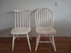 Houten eetkamerstoelen, Ophalen, Gebruikt, Wit, Vintage