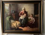 Louis Soonius schilderij Moeder met kinderen ,, Antiek en Kunst, Kunst | Schilderijen | Klassiek, Ophalen