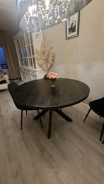 Ronde eettafel zwart 120cm, Ophalen, Rond, Zo goed als nieuw, Vier personen