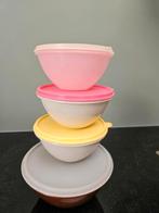 4 Tupperware nestschalen, passen mooi in elkaar, Ophalen of Verzenden, Gebruikt, Bruin, Bus of Trommel