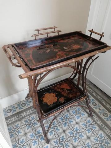 Supergave antieke butlertray 2 dienbladen beschikbaar voor biedingen