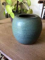 Gubbels Helden vaas keramiek, blauw met turkois, Ophalen of Verzenden