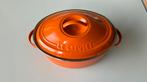 Oranje emaille Le Creuset pan, Huis en Inrichting, Keuken | Potten en Pannen, Ophalen of Verzenden, Gebruikt, Overige materialen