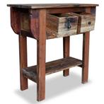 NIEUWE Sidetable 80x35x80 cm gerecycled (hard)hout, 100 tot 150 cm, Metaal, Nieuw, Ophalen of Verzenden